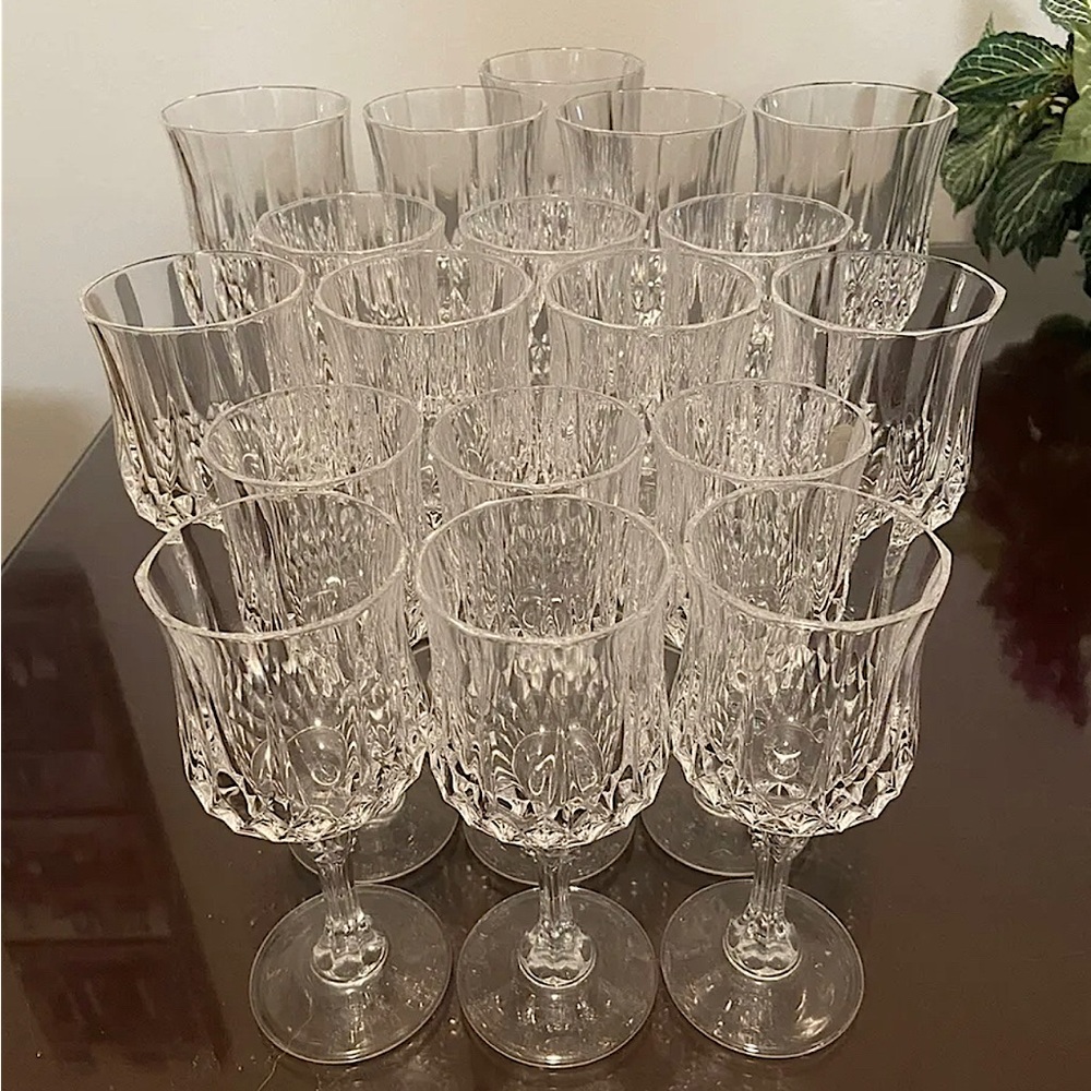 Cristal D’arques French Crystal Wine Glass Set / 18 pcs / 8oz. / 6oz. / 4oz.